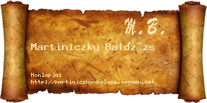 Martiniczky Balázs névjegykártya