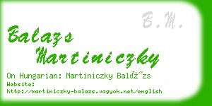 balazs martiniczky business card